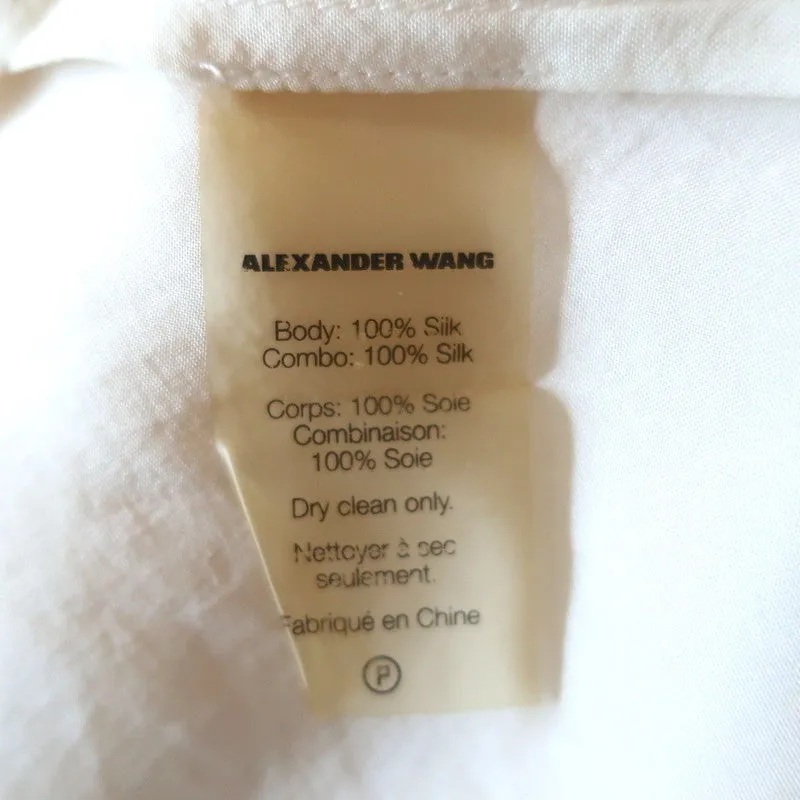Débardeur T par Alexander Wang en soie et mousseline à panneaux ivoire Taille M