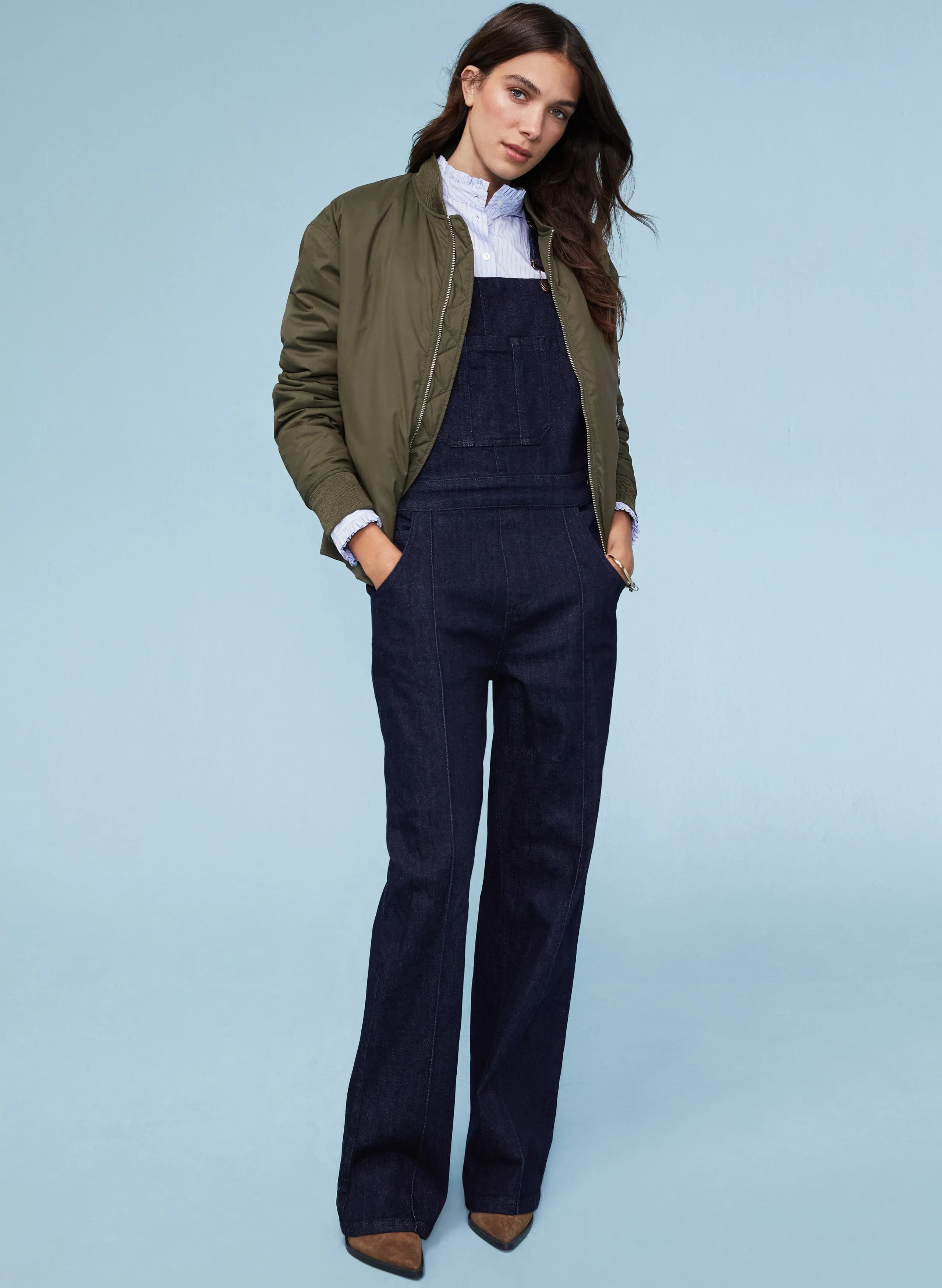 Thandi Organic Dungarees | Jean foncé