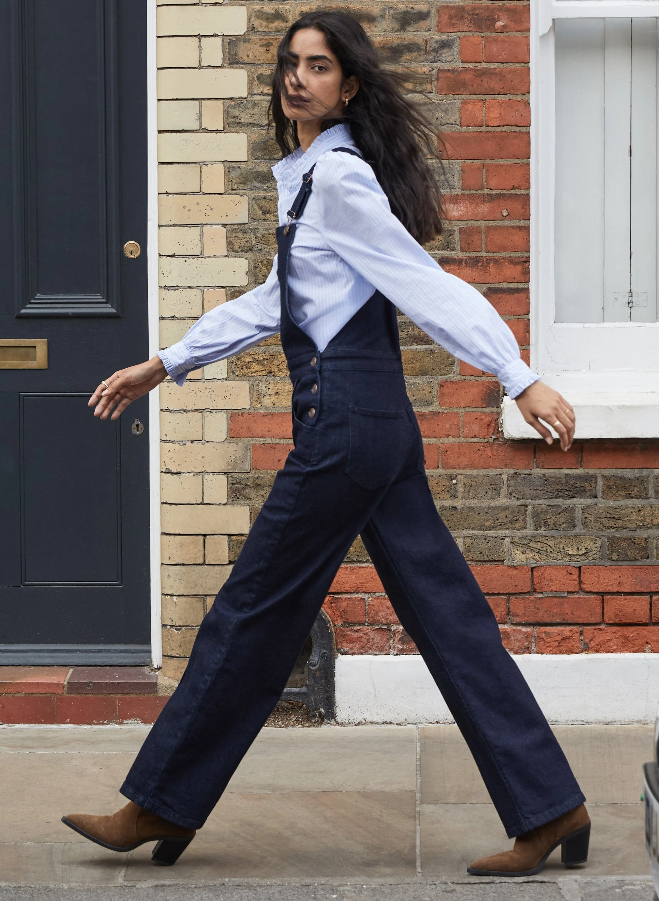Thandi Organic Dungarees | Jean foncé