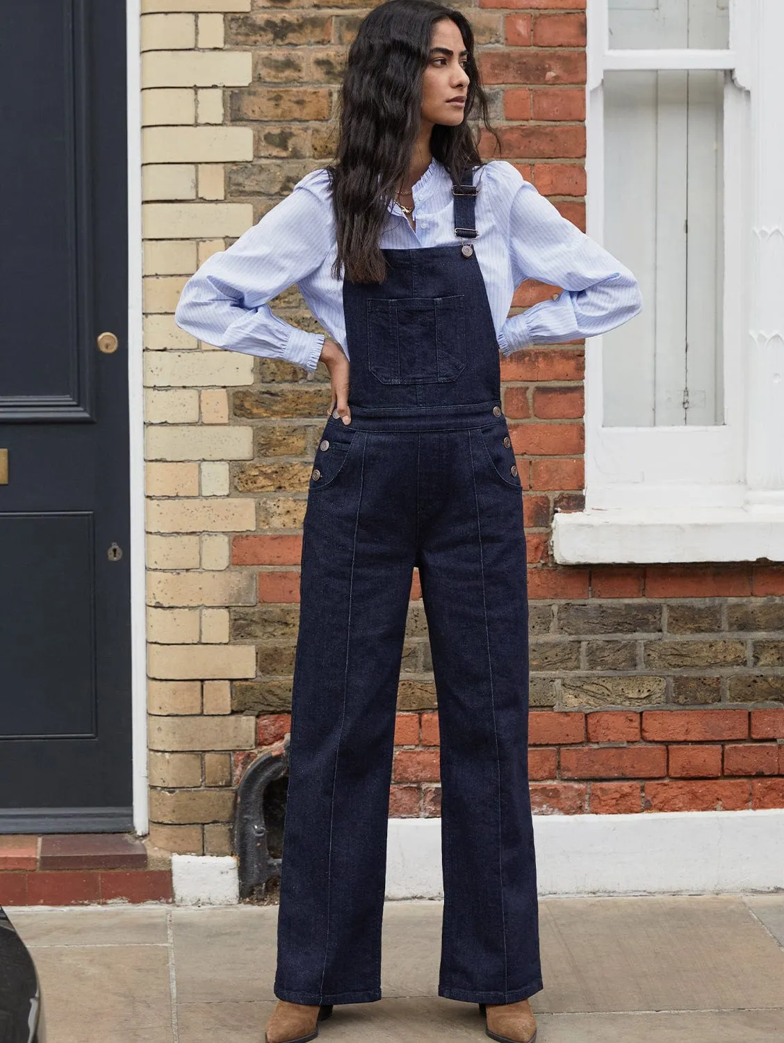 Thandi Organic Dungarees | Jean foncé