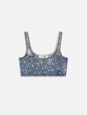The Atelier Champagne Top -- Gold Embellished