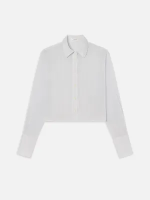 The Curved Hem Shirt -- Light Chambray Multi