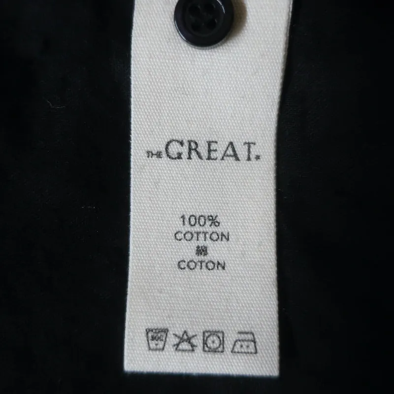 LE SUPERBE Chemisier Noir en Voile de Coton Burnout Taille 0 à Manches Courtes