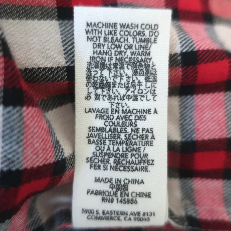 LE SUPERBE Haut à manches bouffantes carreauté Rouge/Écru Taille 0 Blouse à boutons