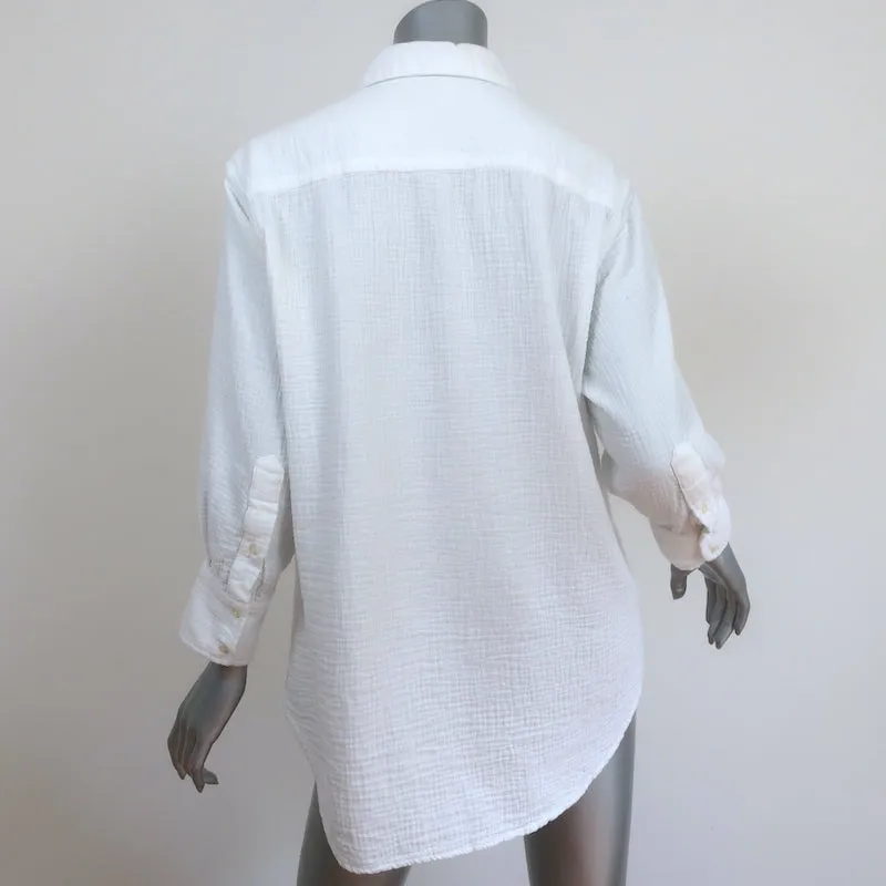 LA GRANDE Chemise Gauze Rancho en Coton Blanc Taille 0 à Boutons