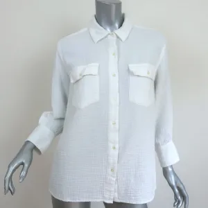 THE GREAT Gauze Rancho Top White Cotton Size 0 Button Down Shirt