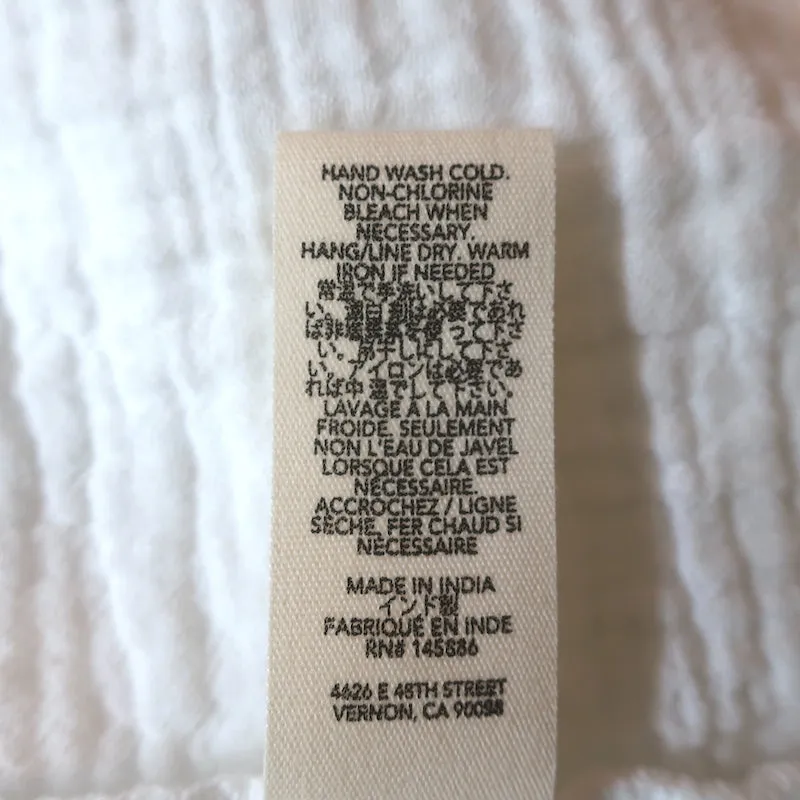 LA GRANDE Chemise Gauze Rancho en Coton Blanc Taille 0 à Boutons