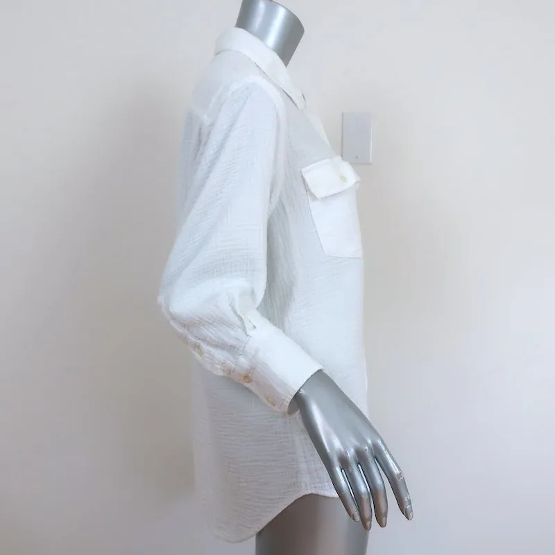 LA GRANDE Chemise Gauze Rancho en Coton Blanc Taille 0 à Boutons