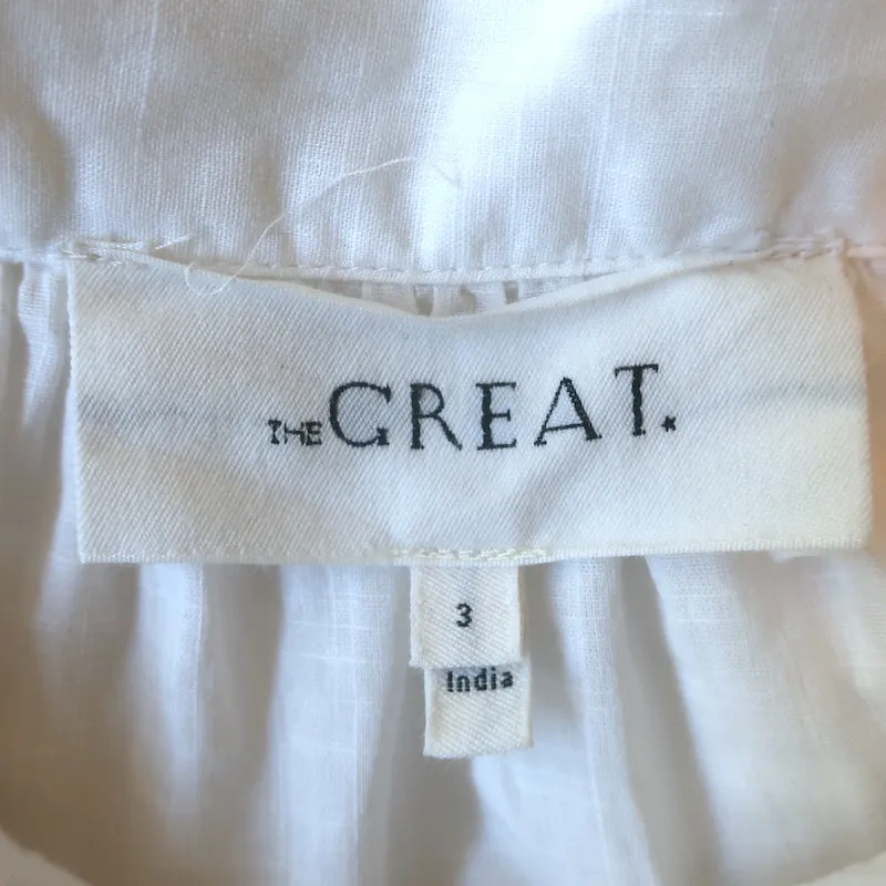 LA MAGNIFIQUE Blouse en Coton Blanc à Volants Gardenia Taille 3 à Boutons