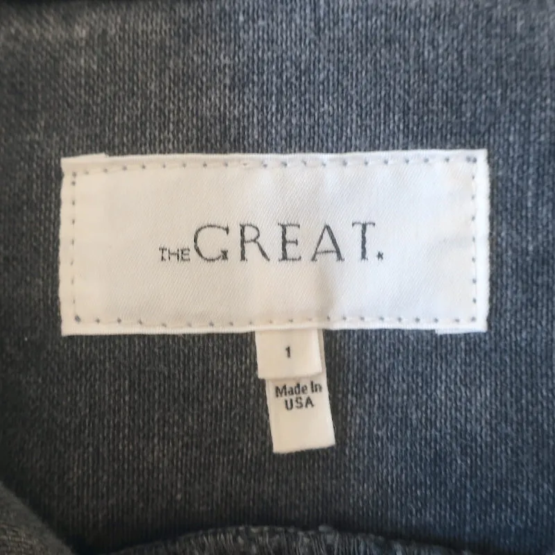 LA GRANDE Chemise Western à Bouton-Pression Gris Coton Taille 1 Haut à Manches Longues