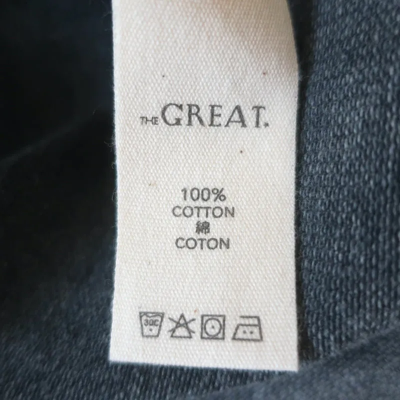 LA GRANDE Chemise Western à Bouton-Pression Gris Coton Taille 1 Haut à Manches Longues
