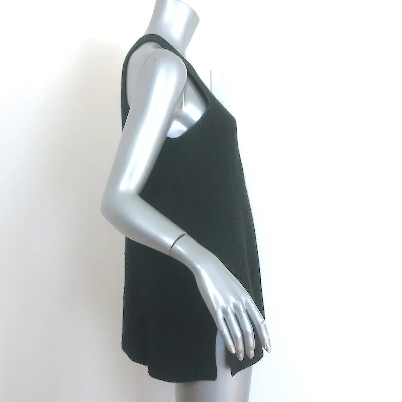 Le haut de marque The Row en cachemire à côtes, noir, taille S