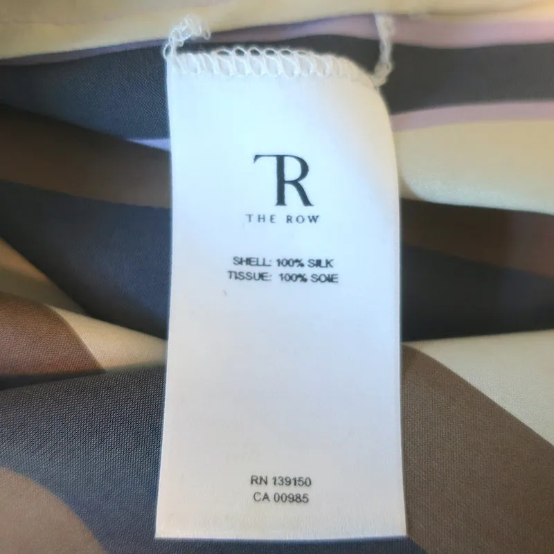 La Chemise à Rayures Jorty Marron/Crème en Soie Taille 8 Blouse à Manches Longues