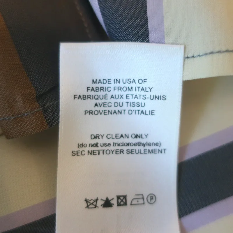 La Chemise à Rayures Jorty Marron/Crème en Soie Taille 8 Blouse à Manches Longues