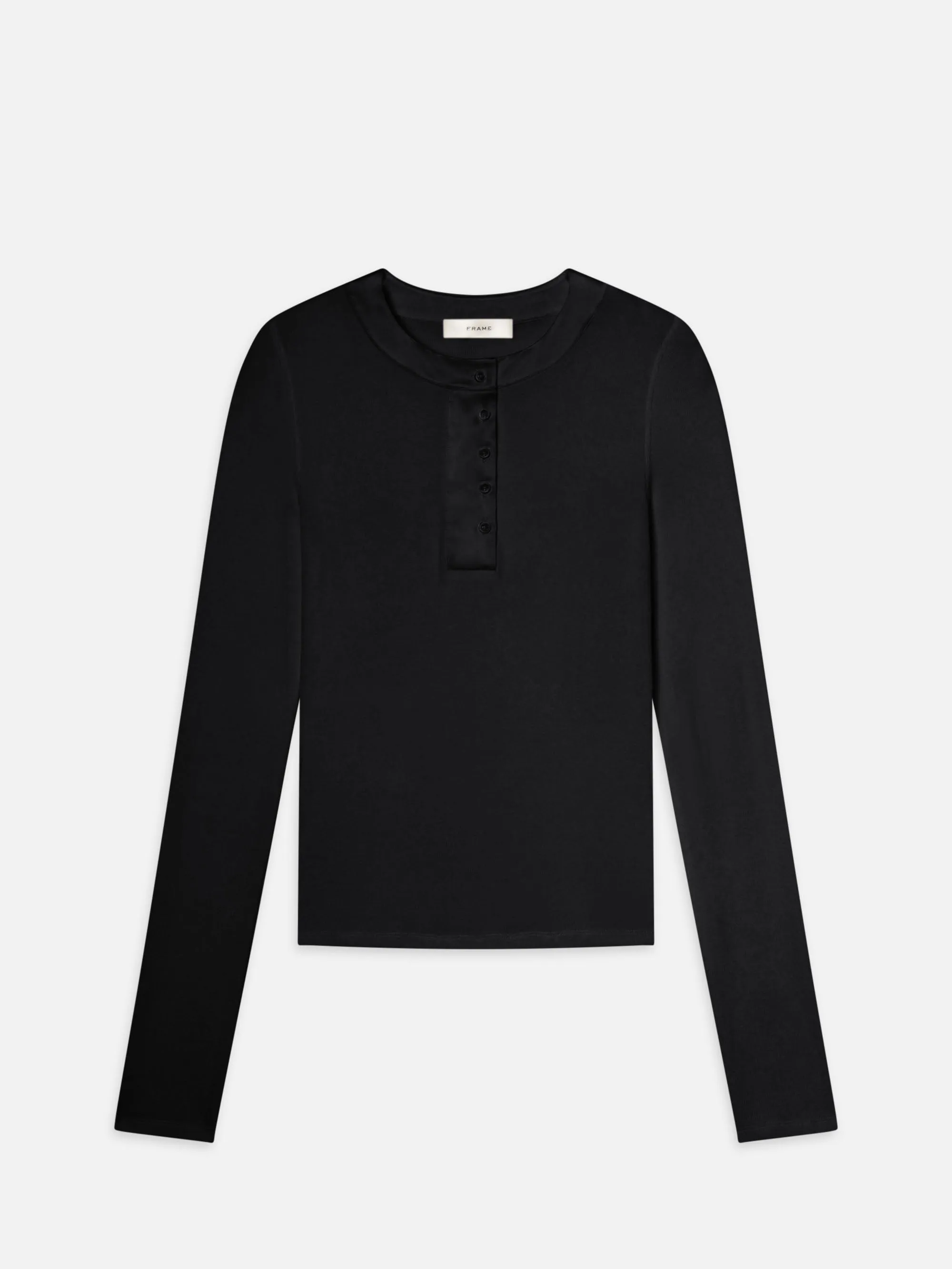 Le Henley à passepoil satiné -- Noir
