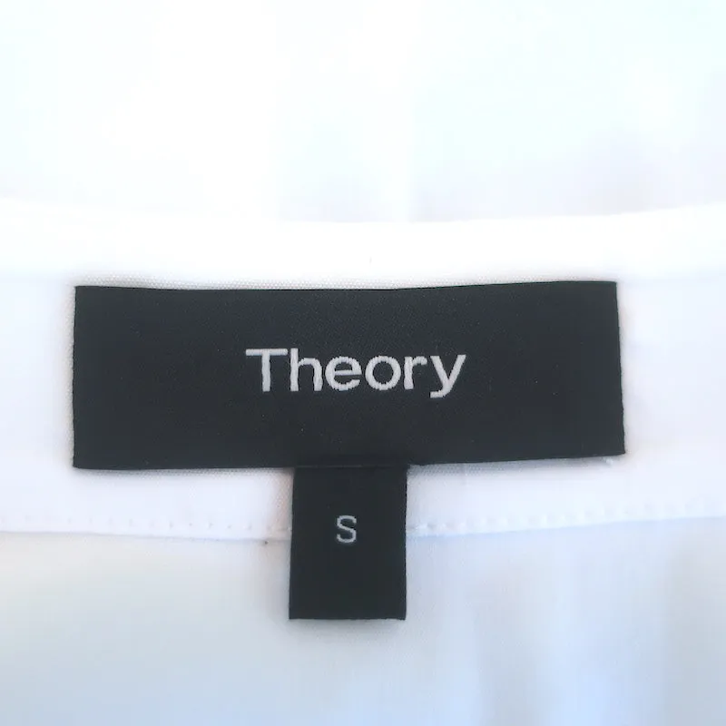 Theory Haut à boutons sur les manches Blanc en coton extensible Taille S