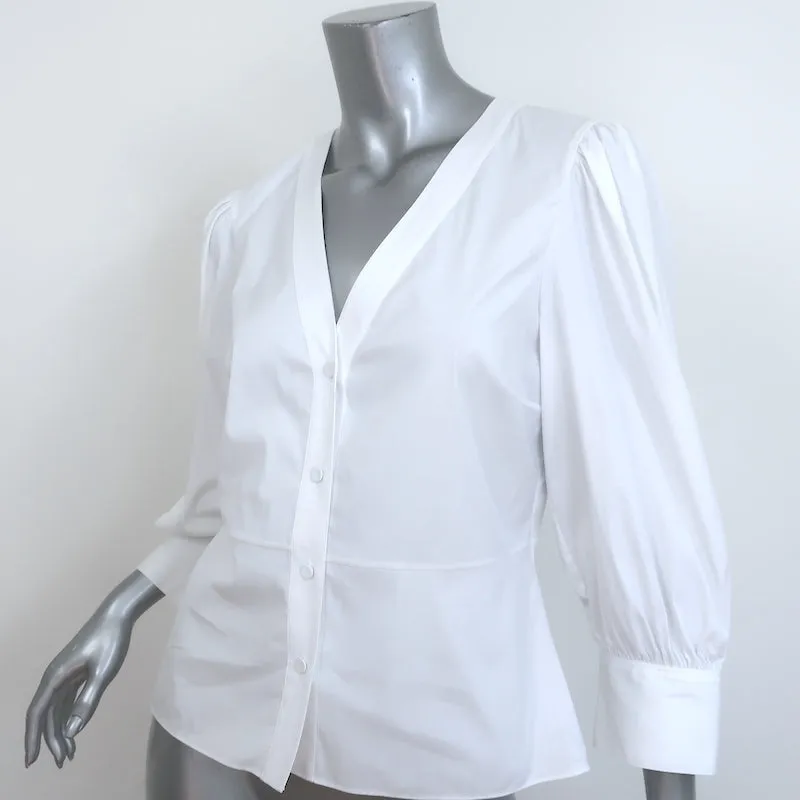Theory Haut à boutons sur les manches Blanc en coton extensible Taille S