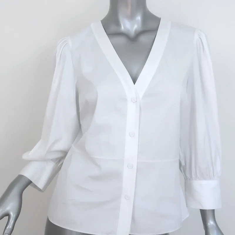 Theory Haut à boutons sur les manches Blanc en coton extensible Taille S