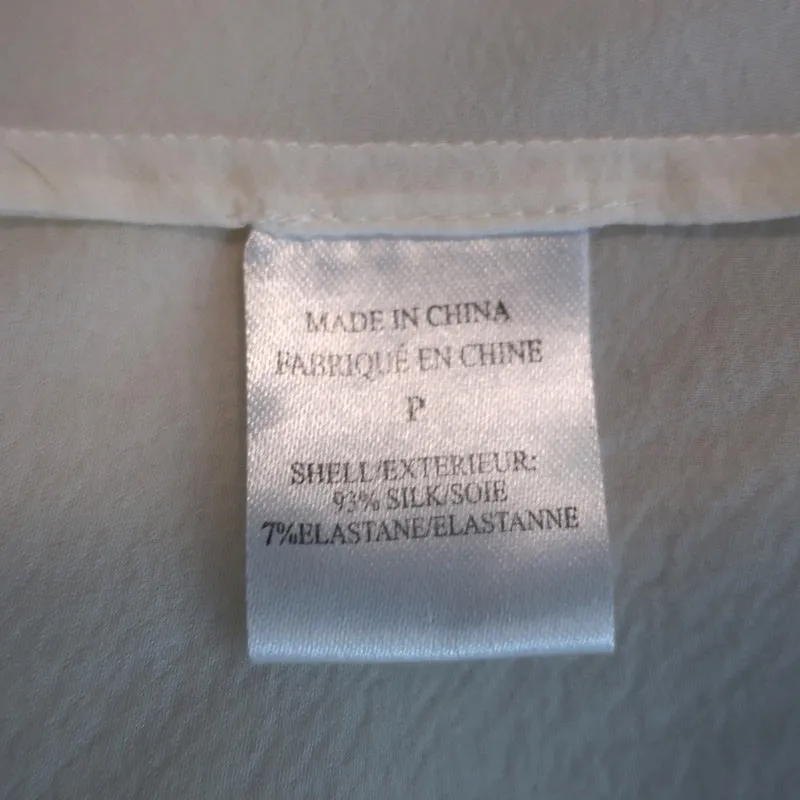 Blouse sans manches Theory Olim Crème Plissé en Soie Georgette extensible Taille Petite