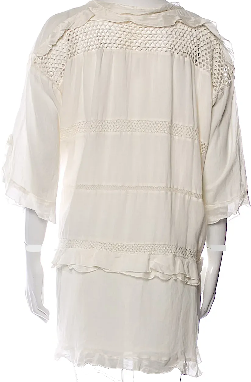 ÉTOILE ISABEL MARANT Paris. Robe mini oversized en crochet crème