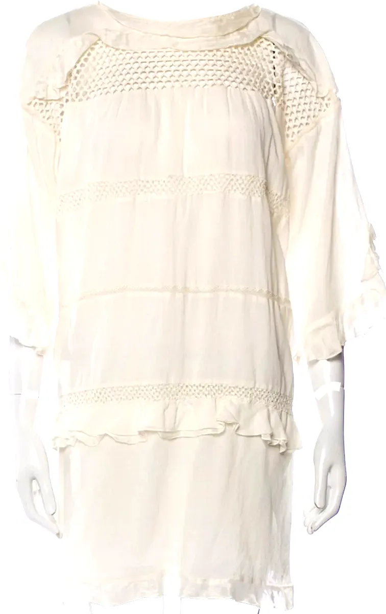 ÉTOILE ISABEL MARANT Paris. Robe mini oversized en crochet crème