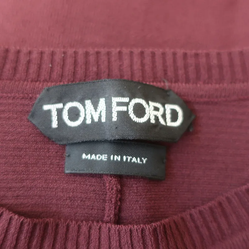 Haut à manches longues Tom Ford en jersey extensible bordeaux Taille S