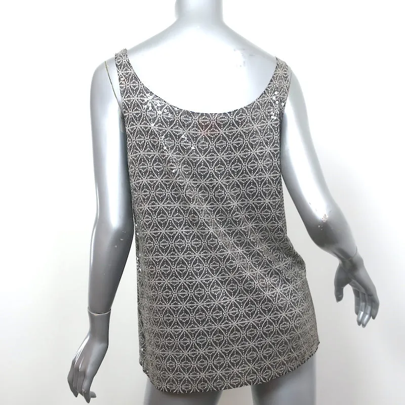 Tory Burch Débardeur à Paillettes Gris en Coton Imprimé Taille L