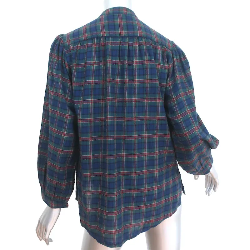 Trovata Blouse Oiseaux de Paradis Bailey Tissu Pailleté à Carreaux Taille Très Petite NEUVE