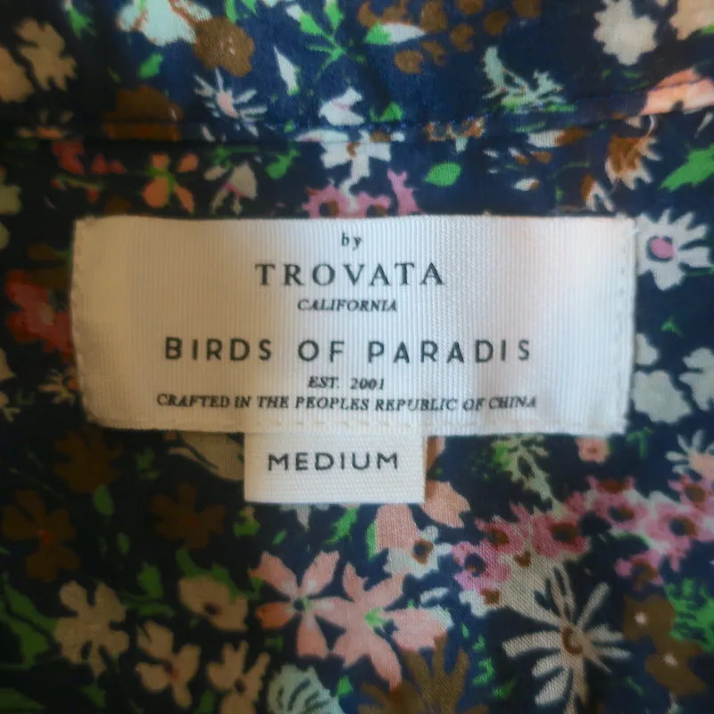 Trovata Birds Of Paradis Brett Haut à manches flottantes imprimé floral marine taille moyenne
