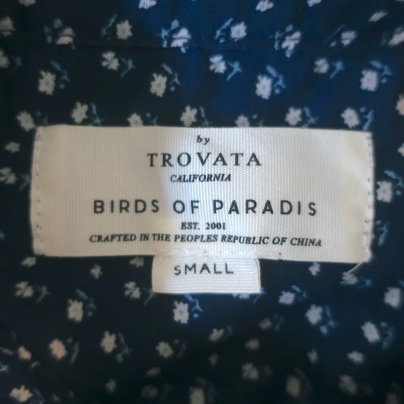 Trovata Birds of Paradis Chemise Helena à Volants Imprimé Floral Marine en Coton Taille S