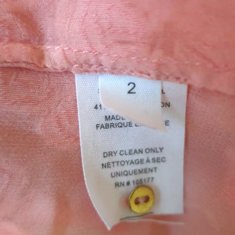 Blouse Ulla Johnson Sandrine à motifs floraux rose fil coupé Taille 2 Haut à manches longues