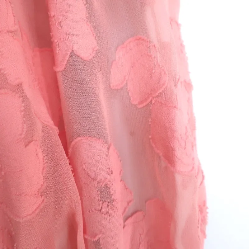 Blouse Ulla Johnson Sandrine à motifs floraux rose fil coupé Taille 2 Haut à manches longues