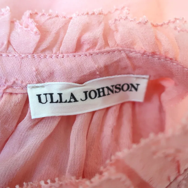 Blouse Ulla Johnson Sandrine à motifs floraux rose fil coupé Taille 2 Haut à manches longues