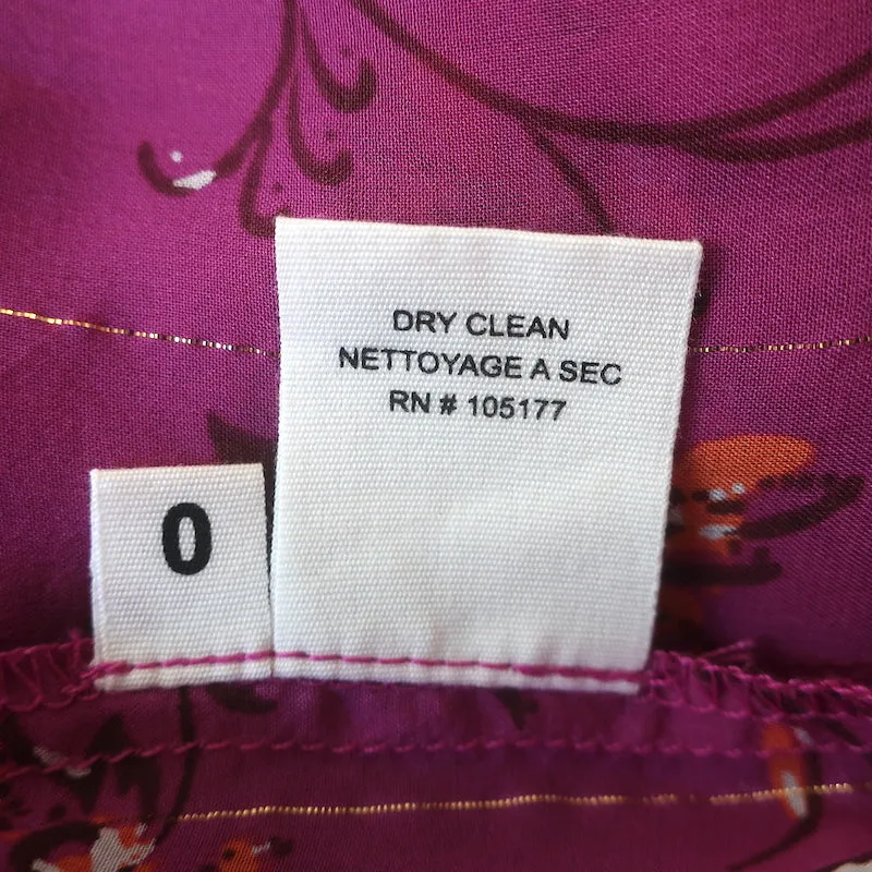 Ulla Johnson Coline Blouse décolletée magenta à imprimé floral métallisé Taille 0