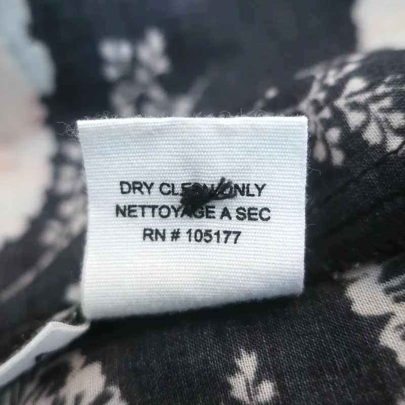 Ulla Johnson Dionne Chemise à Manches Longues Imprimé Fleuri Noir Taille 4 en Coton Mixte