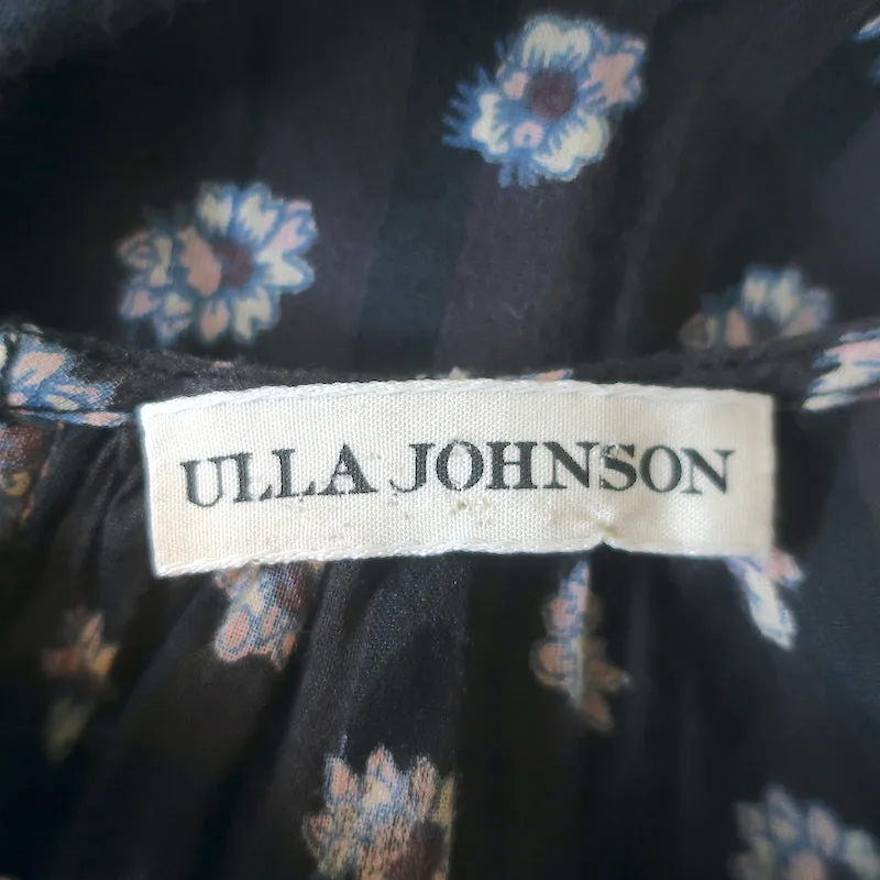 Ulla Johnson Haut à volants Gaia Imprimé floral Brun foncé/Noir Taille 0 en coton
