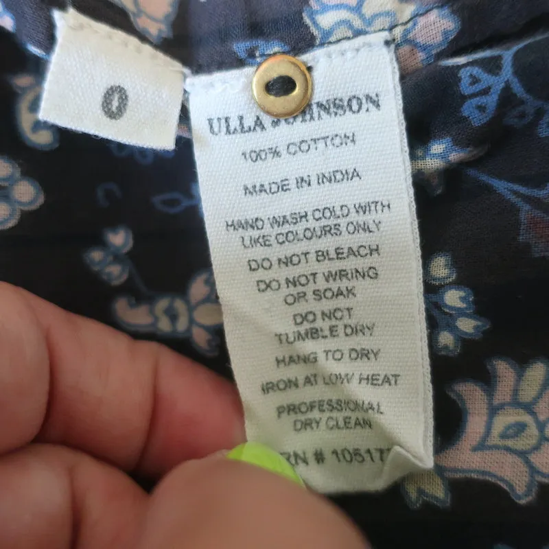 Ulla Johnson Haut à volants Gaia Imprimé floral Brun foncé/Noir Taille 0 en coton