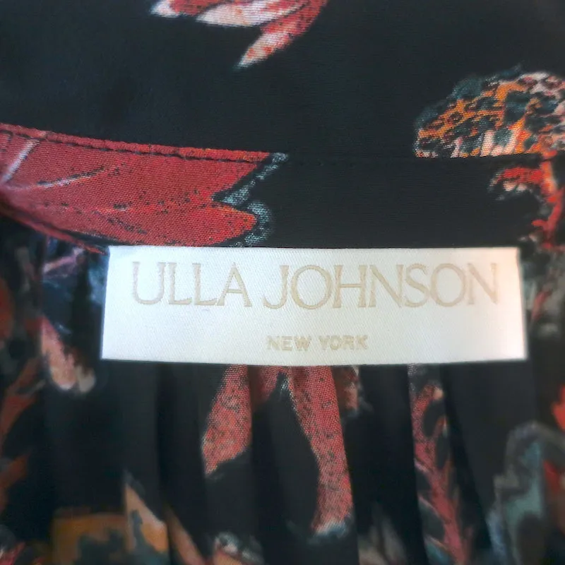 Ulla Johnson Philipa Blouse à Volants Noir Imprimé Floral en Soie Taille 2