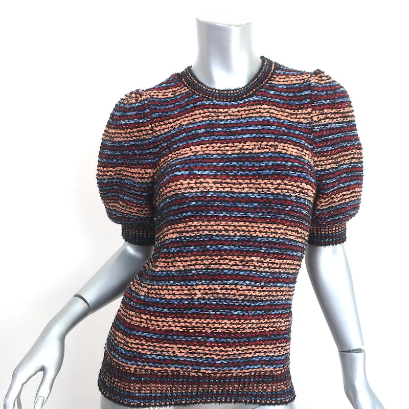Ulla Johnson Haut à manches ballon Elara Multicolore Rayé Taille Petite