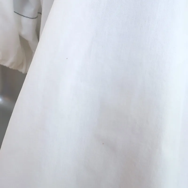 Ulla Johnson Haut à manches bouffantes Blanc en coton avec surpiqûres Taille 2