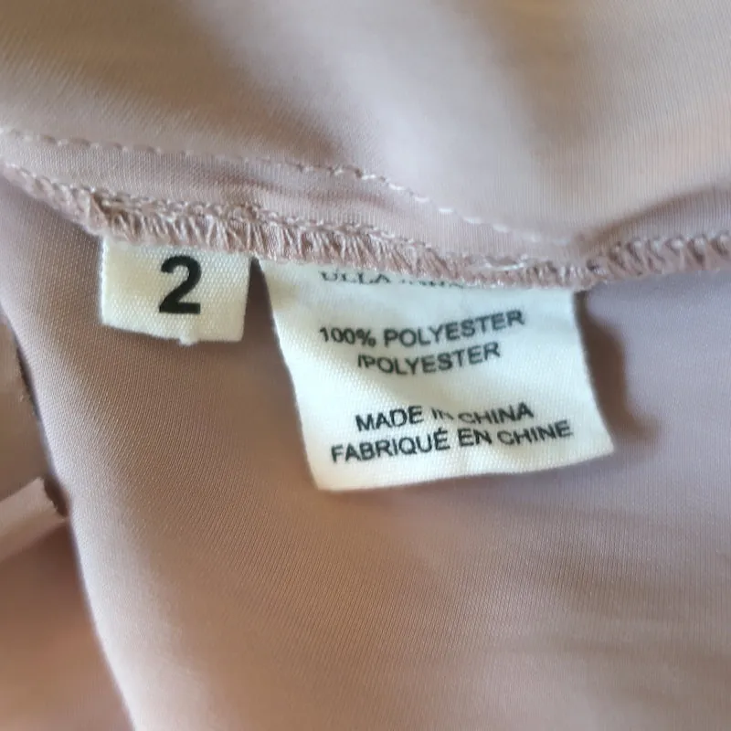 Ulla Johnson Ren Top à Épaules Smockées Rose Poussière Satin Mat Taille 2