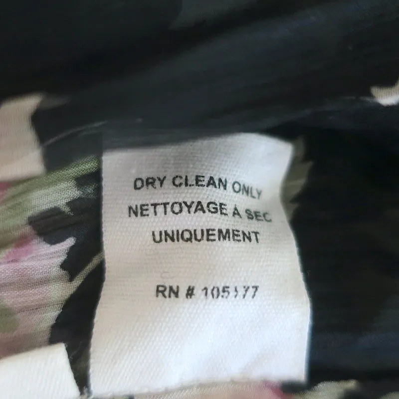 Ulla Johnson Haut à Volants Flora Imprimé Fleuri Noir en Soie Taille 4 Blouse à Manches Courtes