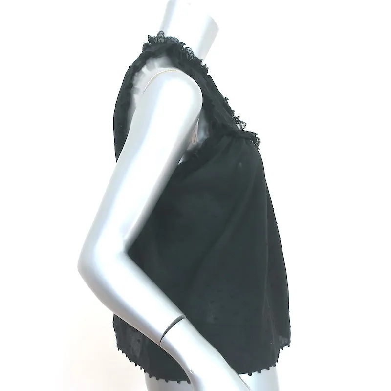 Débardeur Ulla Johnson Lea Noir en Coton à Pois Suisse Taille 0 Blouse sans Manches