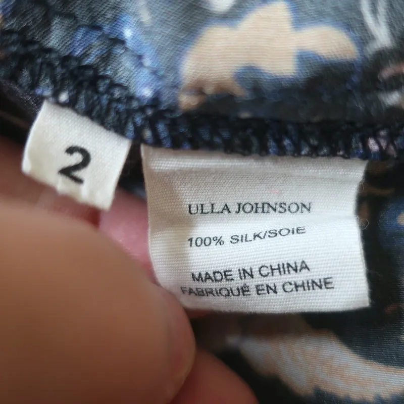 Ulla Johnson Haut à Pompons Posy Noir en Soie Imprimée Taille 2 Blouse sans Manches
