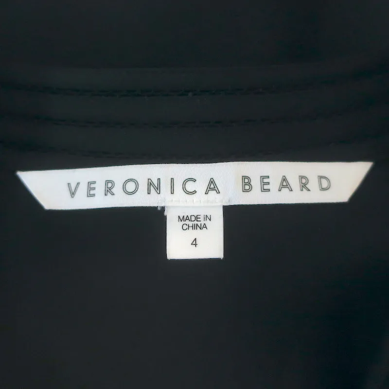 Veronica Beard Fulton Haut à Manches Papillon Noir en Soie Bordé de Dentelle Taille 4