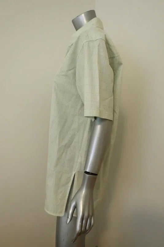 Victoria Beckham Chemise à manches courtes oversize en coton à carreaux jaune clair Taille 8