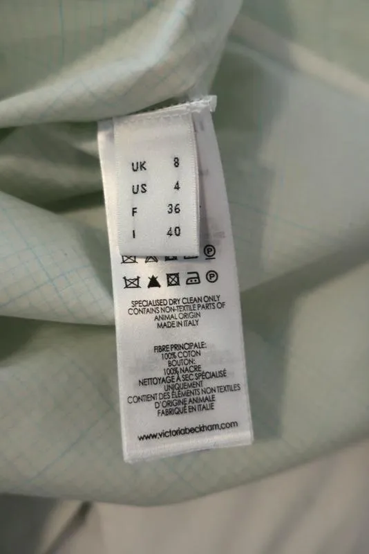 Victoria Beckham Chemise à manches courtes oversize en coton à carreaux jaune clair Taille 8