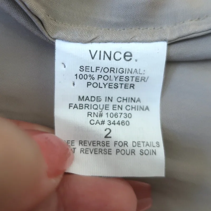 Vince Blouse à col roulé en satin doré Taille 2 à col manches 3/4