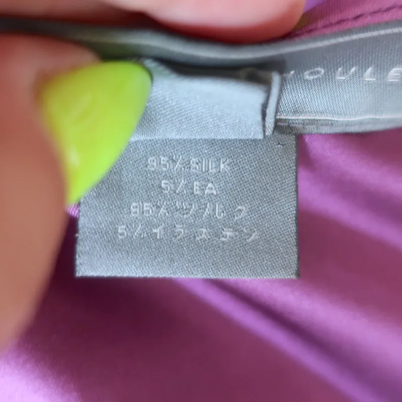 Top bustier vintage emblématique Proenza Schouler en satin extensible brodé violet taille 4