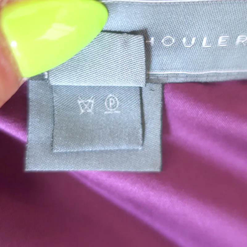 Top bustier vintage emblématique Proenza Schouler en satin extensible brodé violet taille 4